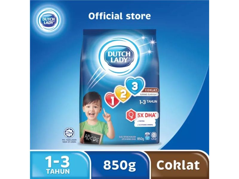 Dutch Lady Coklat 123 Baby milk powder